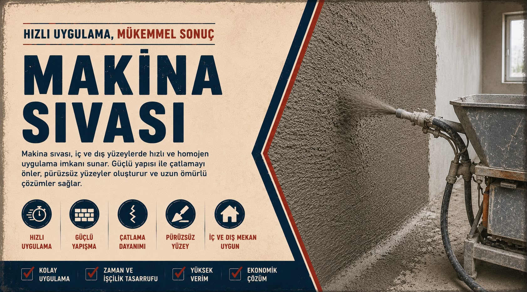 Machine plaster and decorative plaster product category banner