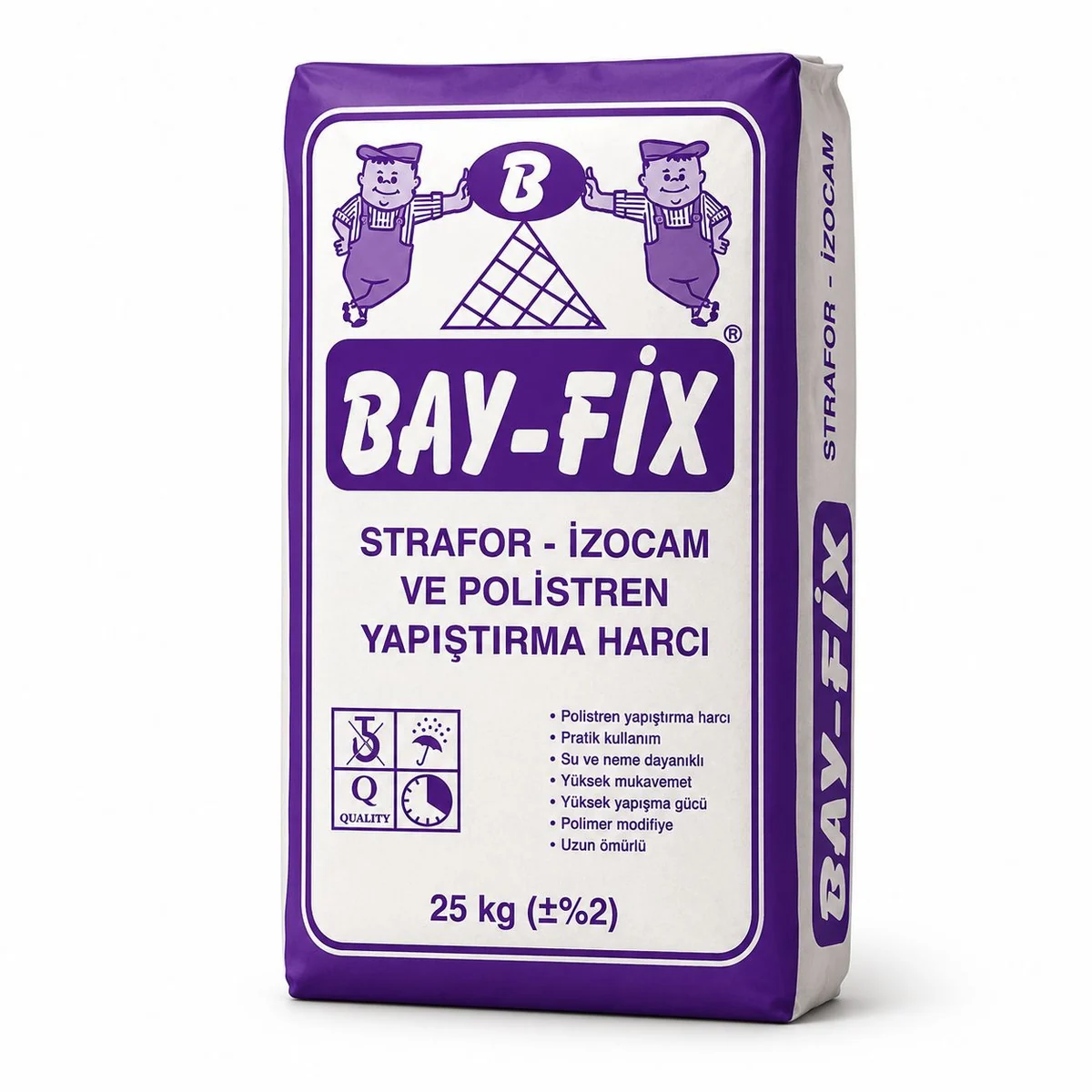 Bay-Fix Strafor, İzocam ve Polistren Yapıştırma Harcı 25 kg ürün ambalajı